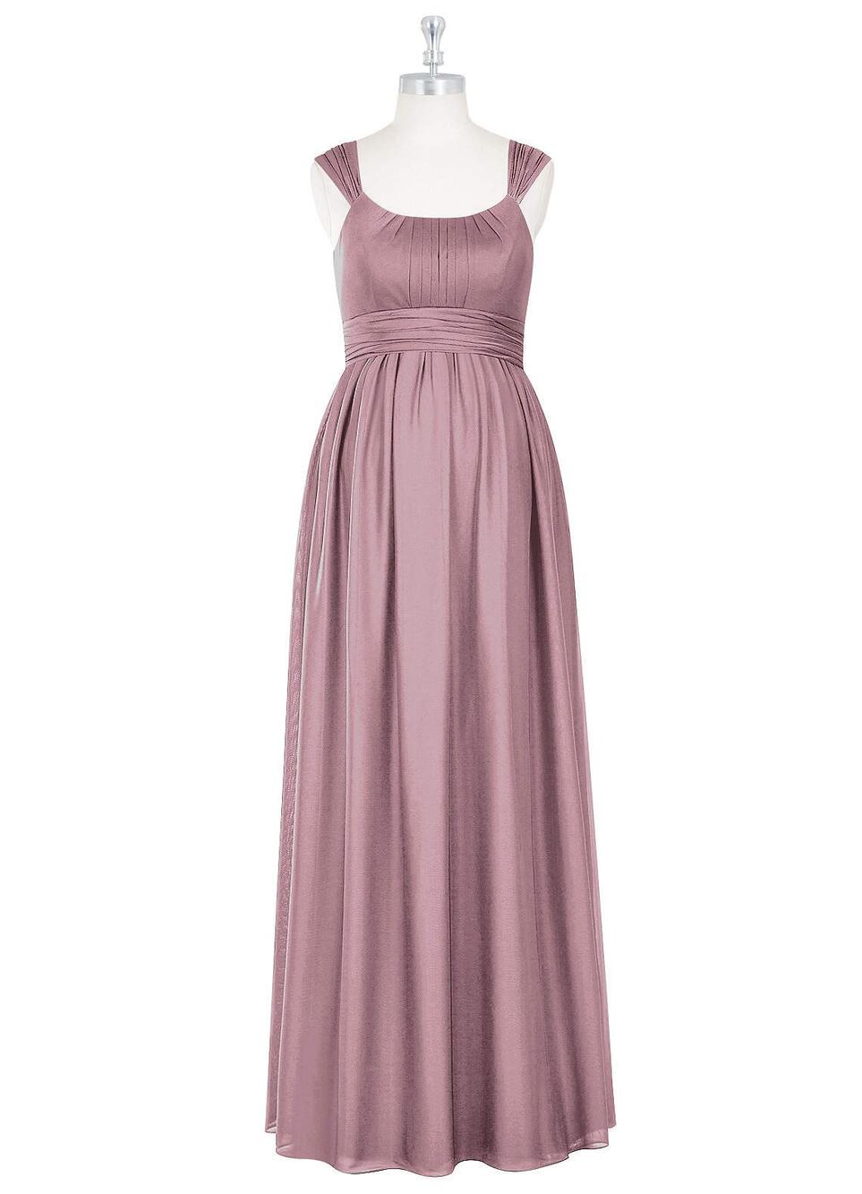 Azazie Pink Melanie Empire Formal Bridesmaid Maxi Floor Length Dress Wmns 12